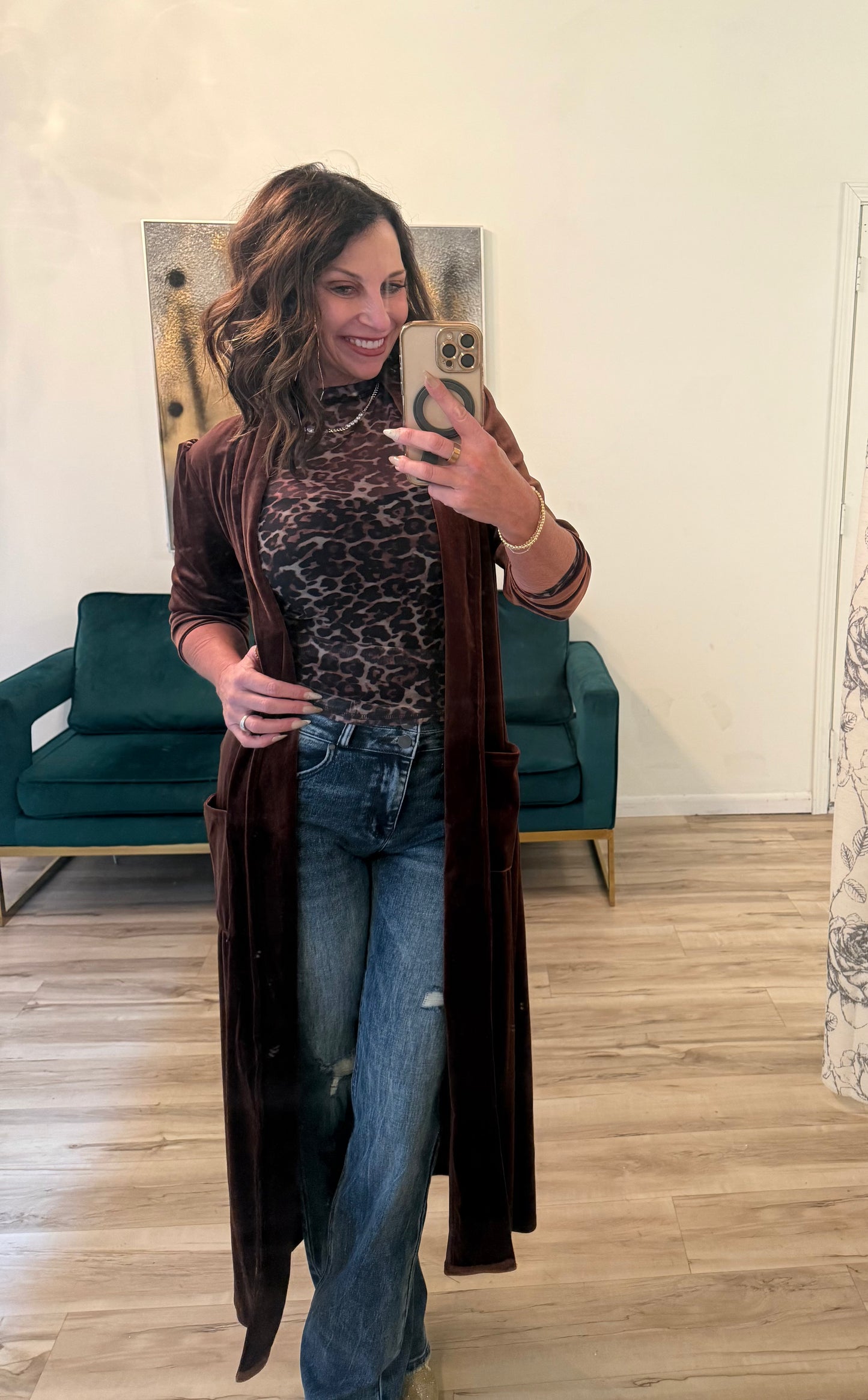 Velvet Long Cardigan