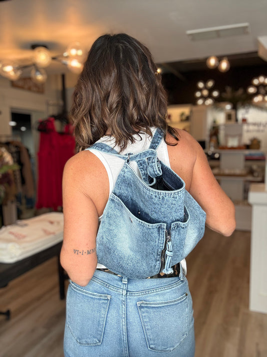 Large Capacity Denim Shoulder Backpack