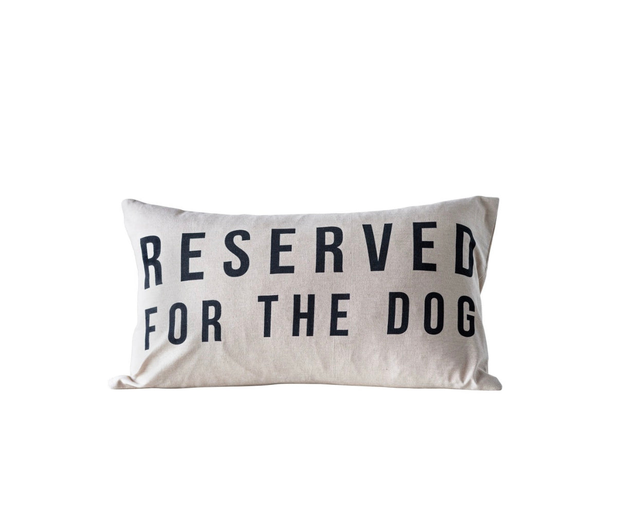 Reserved For The Dog Cotton Lumbar Pillow