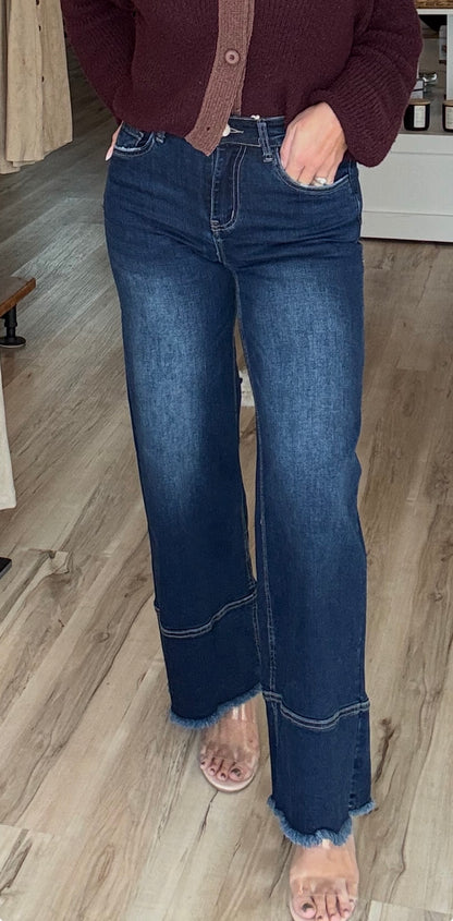 Everstretch Wide Leg with Raw Wide Hem