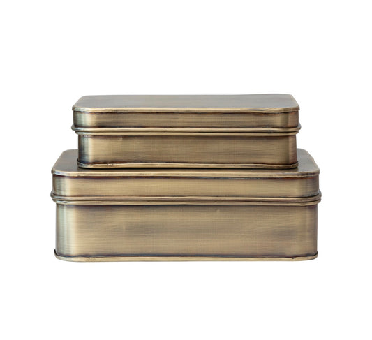 Metal Boxes, Antique Brass Finish