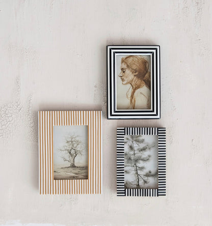 Ribbed Photo Frame, Black & White