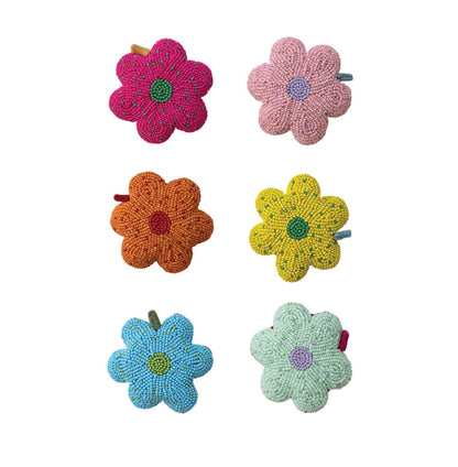 Handmade Glass Beaded Fabric Flower Shaped Tape Measure
