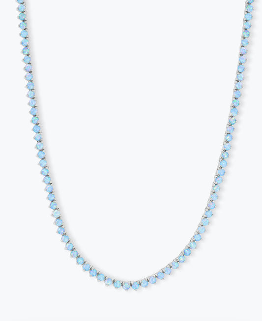 Grand Heiress Blue Opal Tennis Necklace 18'