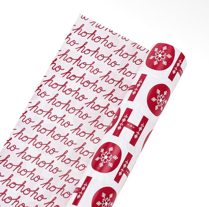 30" X 10' Holiday Reversible
Wrapping Paper | Ho Ho Flake/ Ho
Ho Cursive