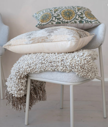 Woven New Zealand Wool Blend Shag Throw w/ Fringe