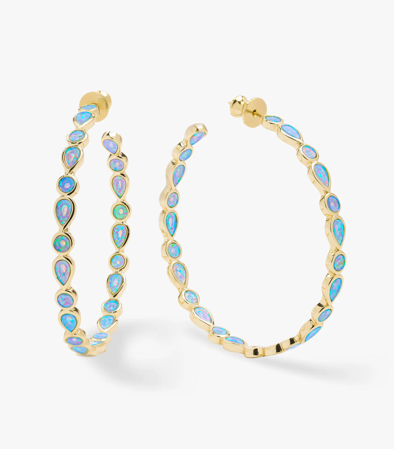 Isla Blue Opal Hoops 2' - GirlFriends Boutique