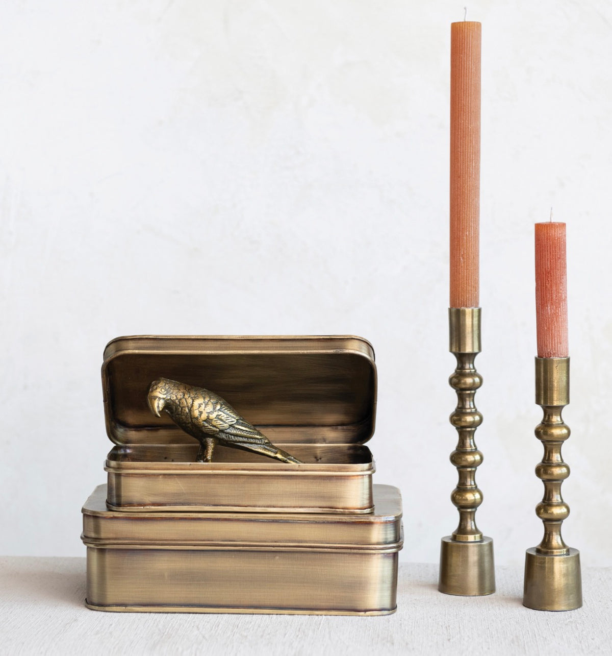 Metal Boxes, Antique Brass Finish