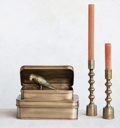 Metal Boxes, Antique Brass Finish