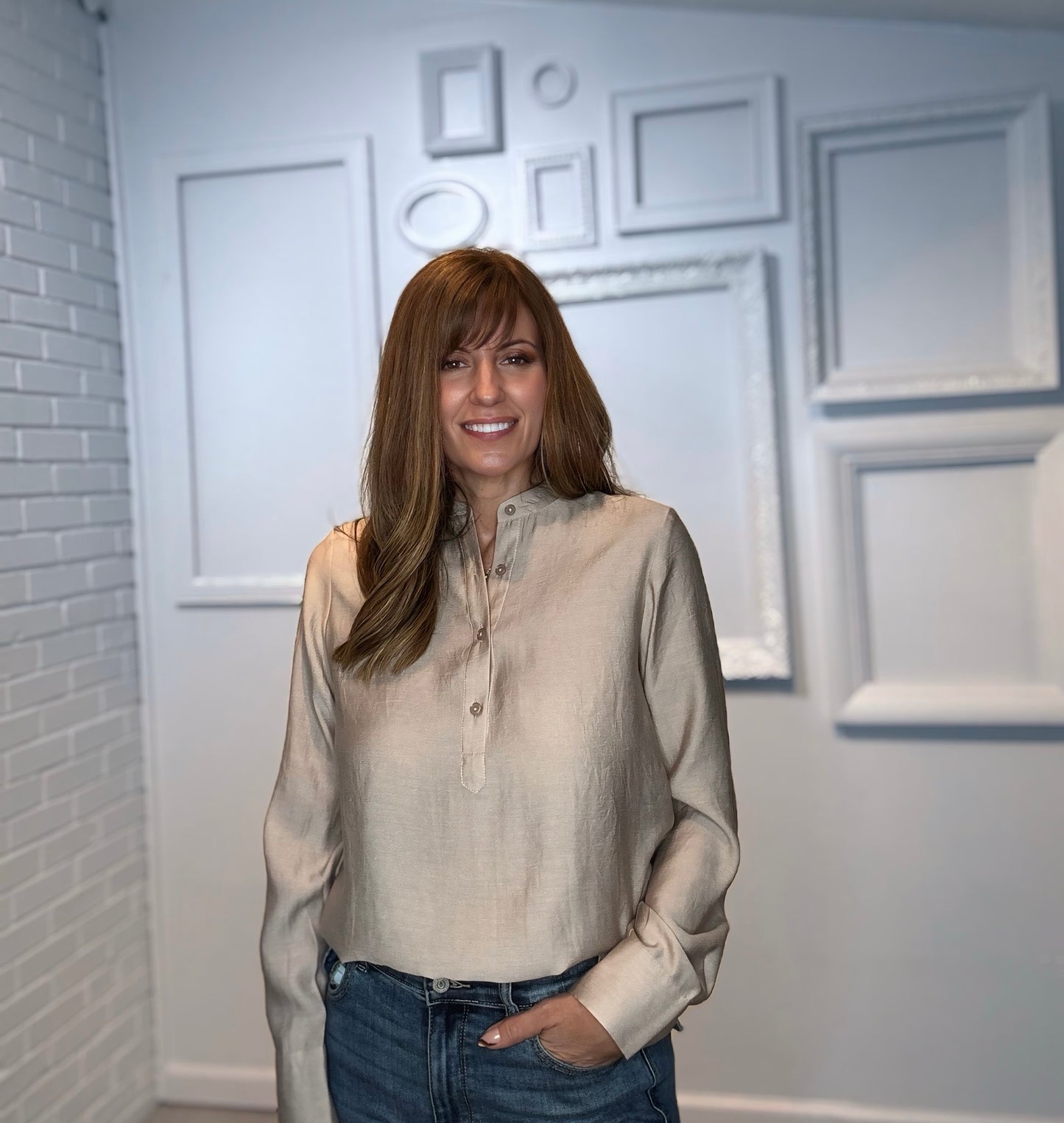 Soft Long Sleeve Henley Shirt