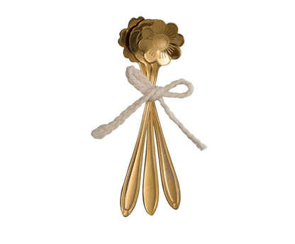 Stainless Steel Flower Shaped Spoons, Set of 3