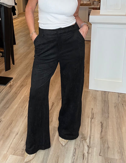Suede Straight Pants