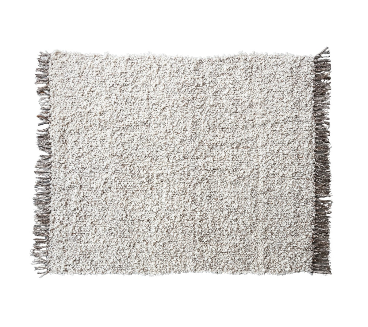 Woven New Zealand Wool Blend Shag Throw w/ Fringe