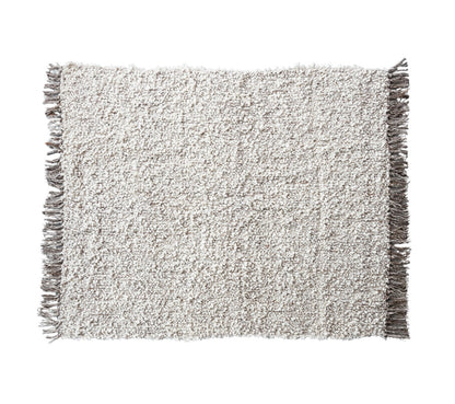 Woven New Zealand Wool Blend Shag Throw w/ Fringe