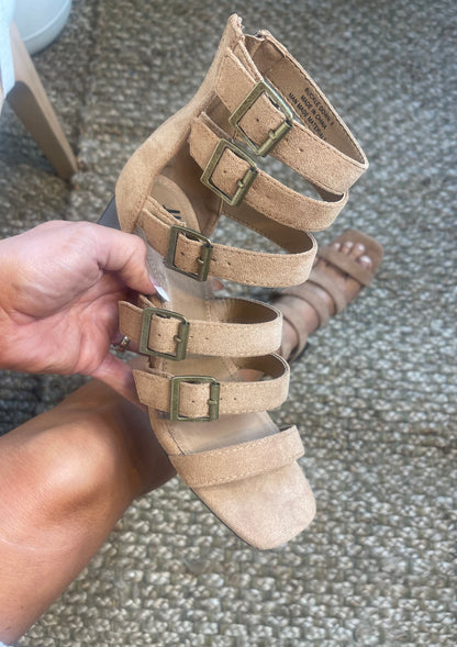 Camel Buckle Heel - GirlFriends Boutique