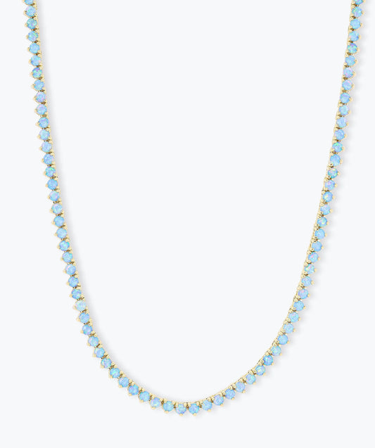 Grand Heiress Blue Opal Tennis Necklace 16'
