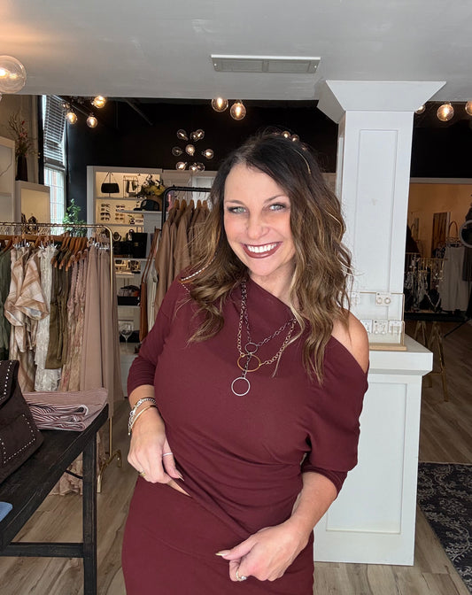 Boat Neck Long Sleeve Top