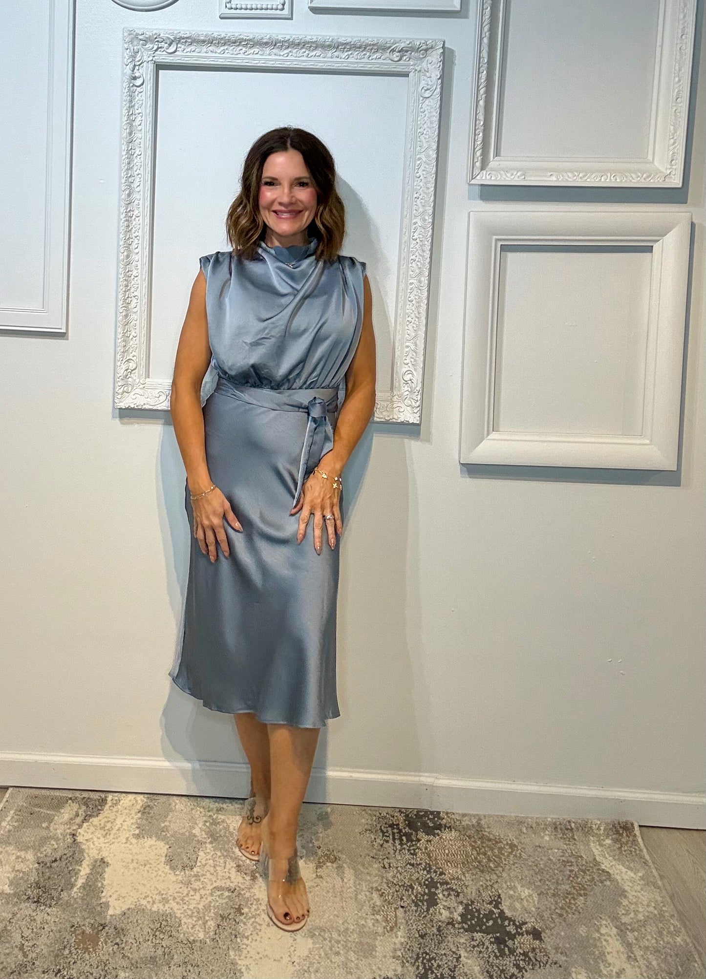 Cowl Neck Midi Dress