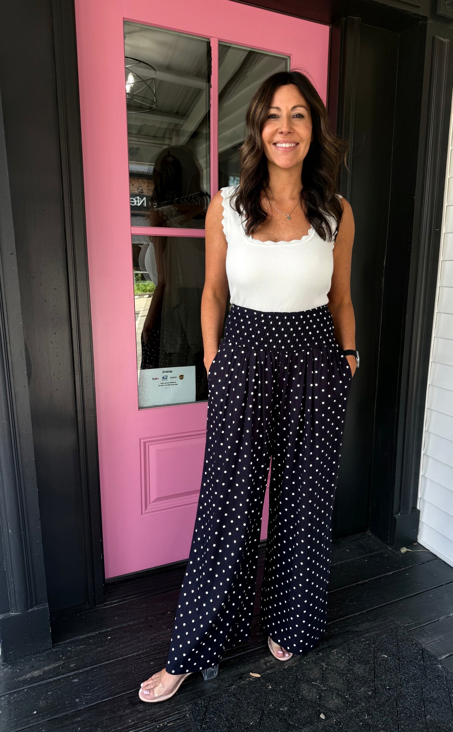 Polka Dot Wide-leg Pants