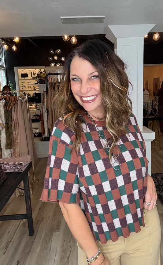 Brown Combo Sweater