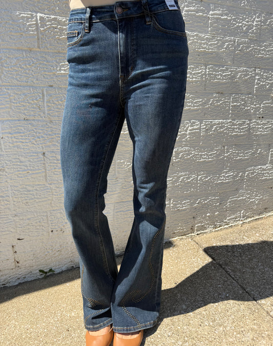 Judy Blue HW Flare Western Stud Detail