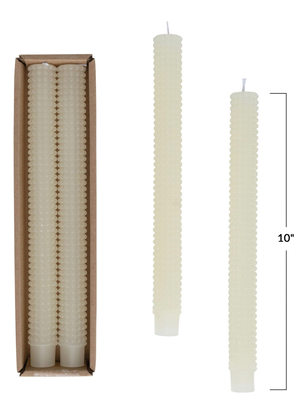 Unscented Hobnail Taper Candles