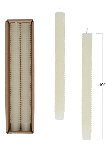 Unscented Hobnail Taper Candles
