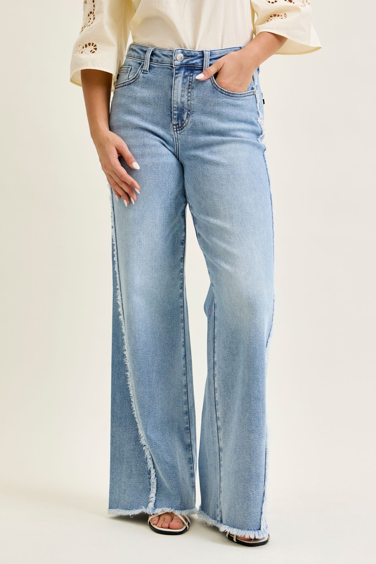 Judy Blue HW Retro Wide w/ Raw Twisted Outseam