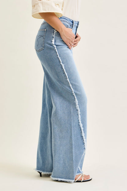 Judy Blue HW Retro Wide w/ Raw Twisted Outseam