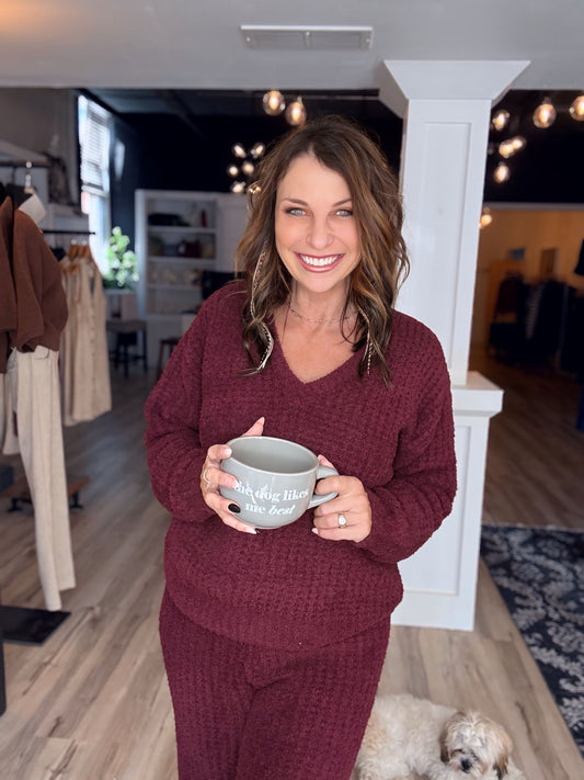 Marshmallow Waffle V-Neck