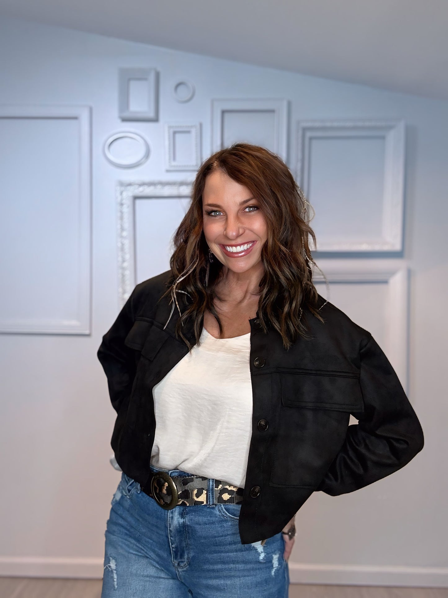 Faux Suede Short Jacket