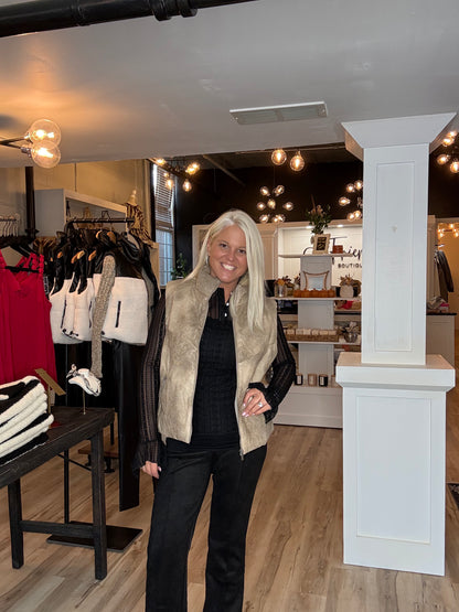 Vegan Leather Puffer Vest