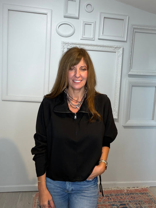 Half-Zip Cropped Pullover