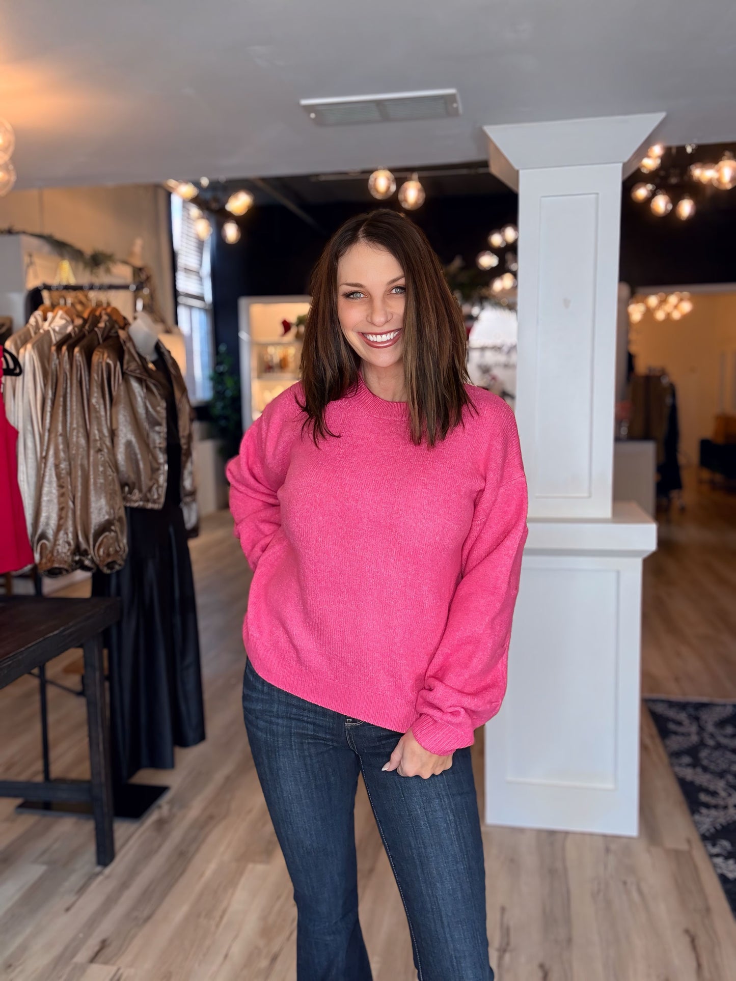 Pleated Sleeve Detail Sweater