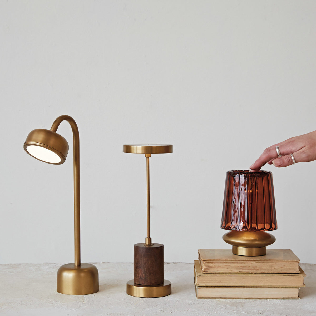 Metal & Mango Wood LED Table Lamp