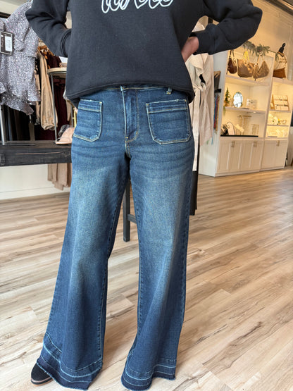 Judy Blue Hw Palazzo Front Patch Pkts