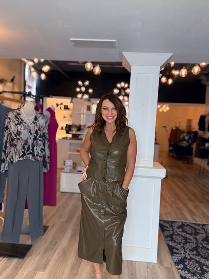 Vegan Leather Pencil Skirt