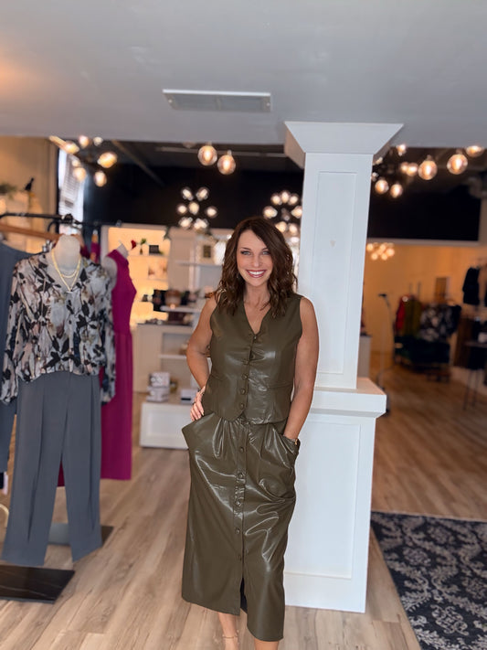 Vegan Leather Pencil Skirt