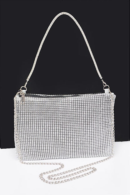 It's A New Year Rhinestone Bag, Silver - GirlFriends Boutique