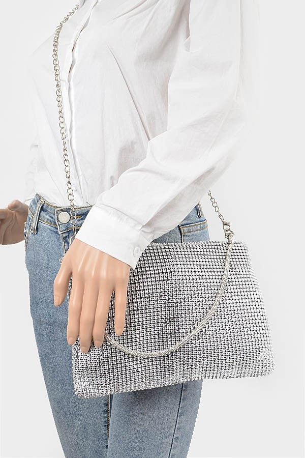 It's A New Year Rhinestone Bag, Silver - GirlFriends Boutique