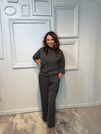 Scuba Mock Neck Knit Top