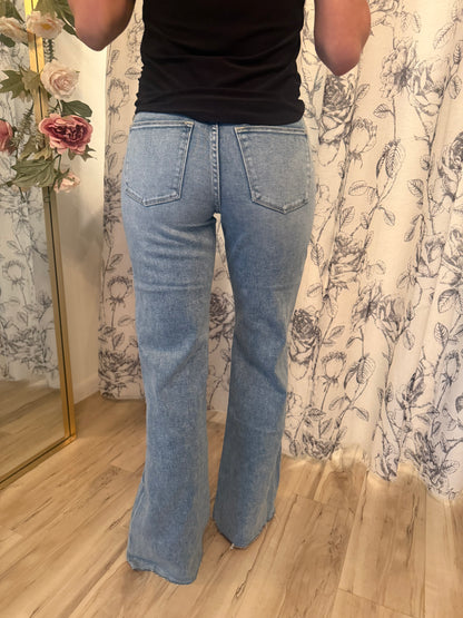 LM High Rise Stretch Vintage Flare w/ Raw Hem Jeans