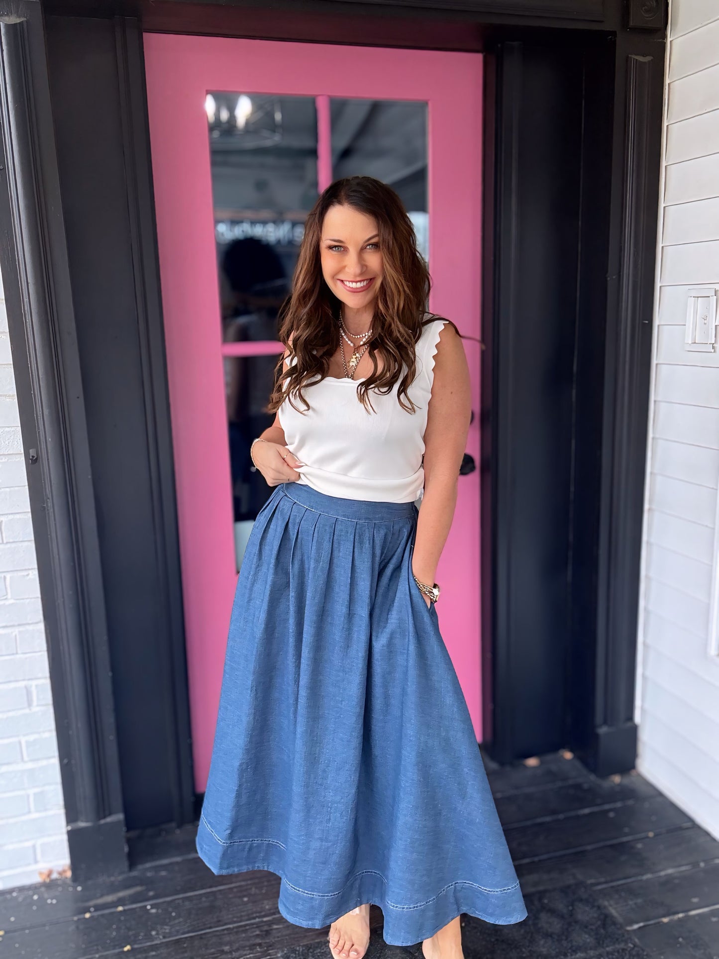 Nina Midi Denim Skirt