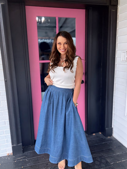 Nina Midi Denim Skirt