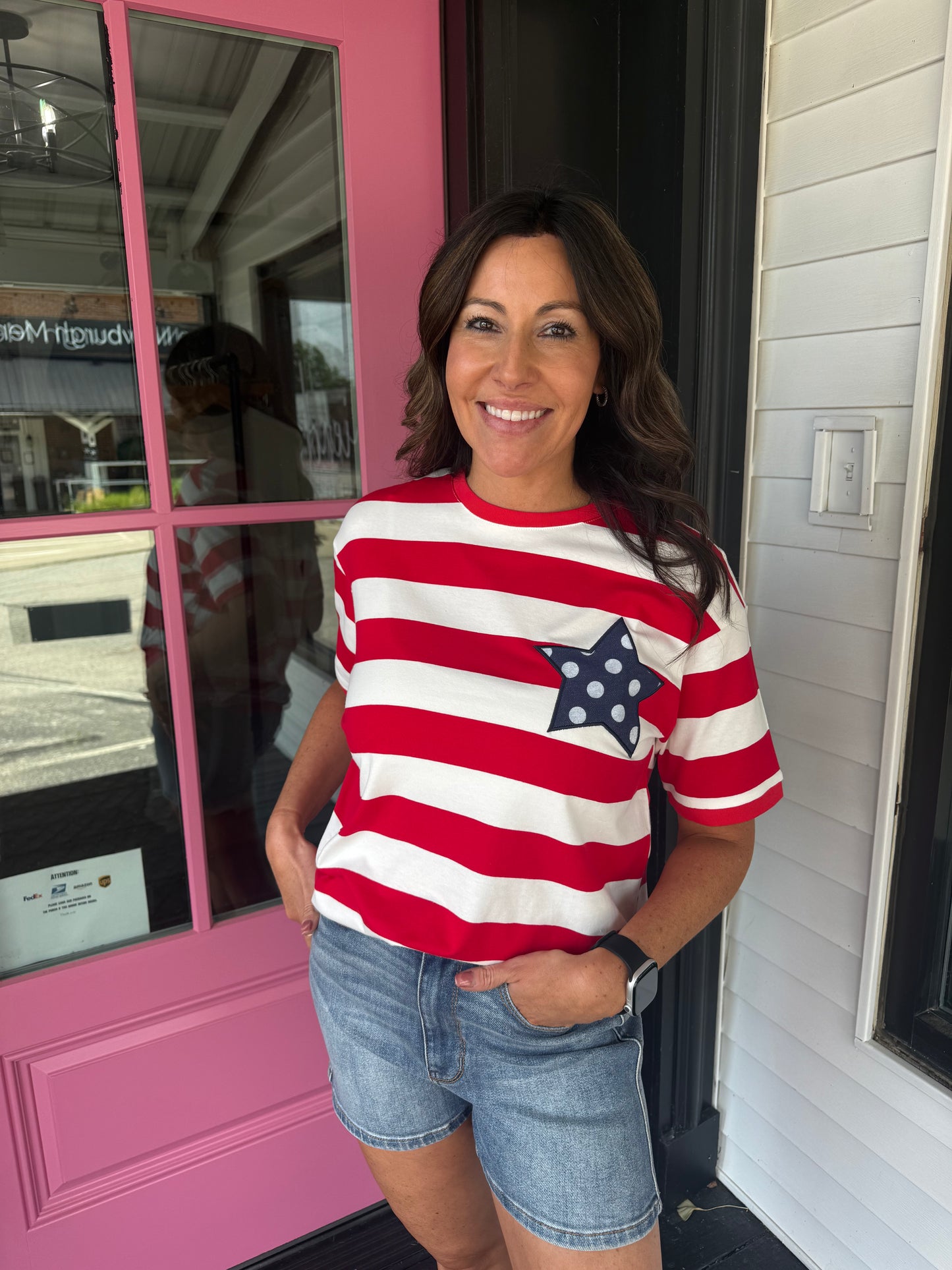 Stripe Star Patch Top