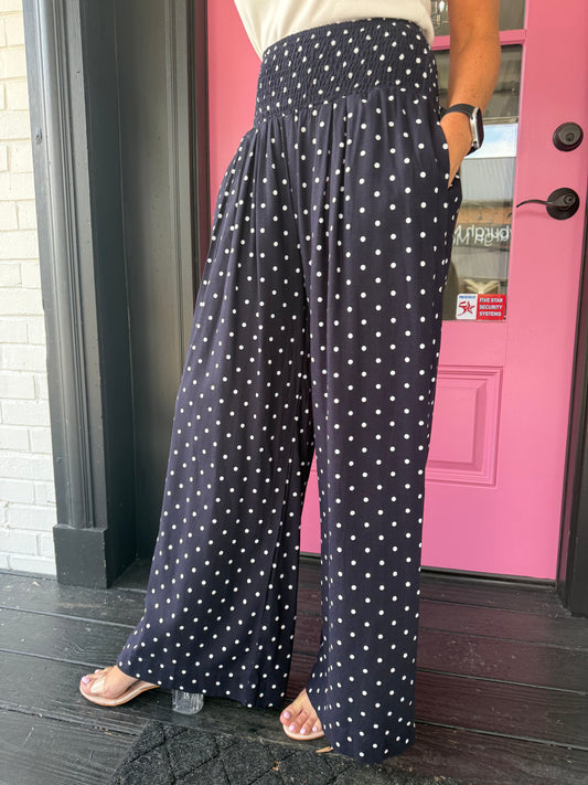 Polka Dot Wide-leg Pants