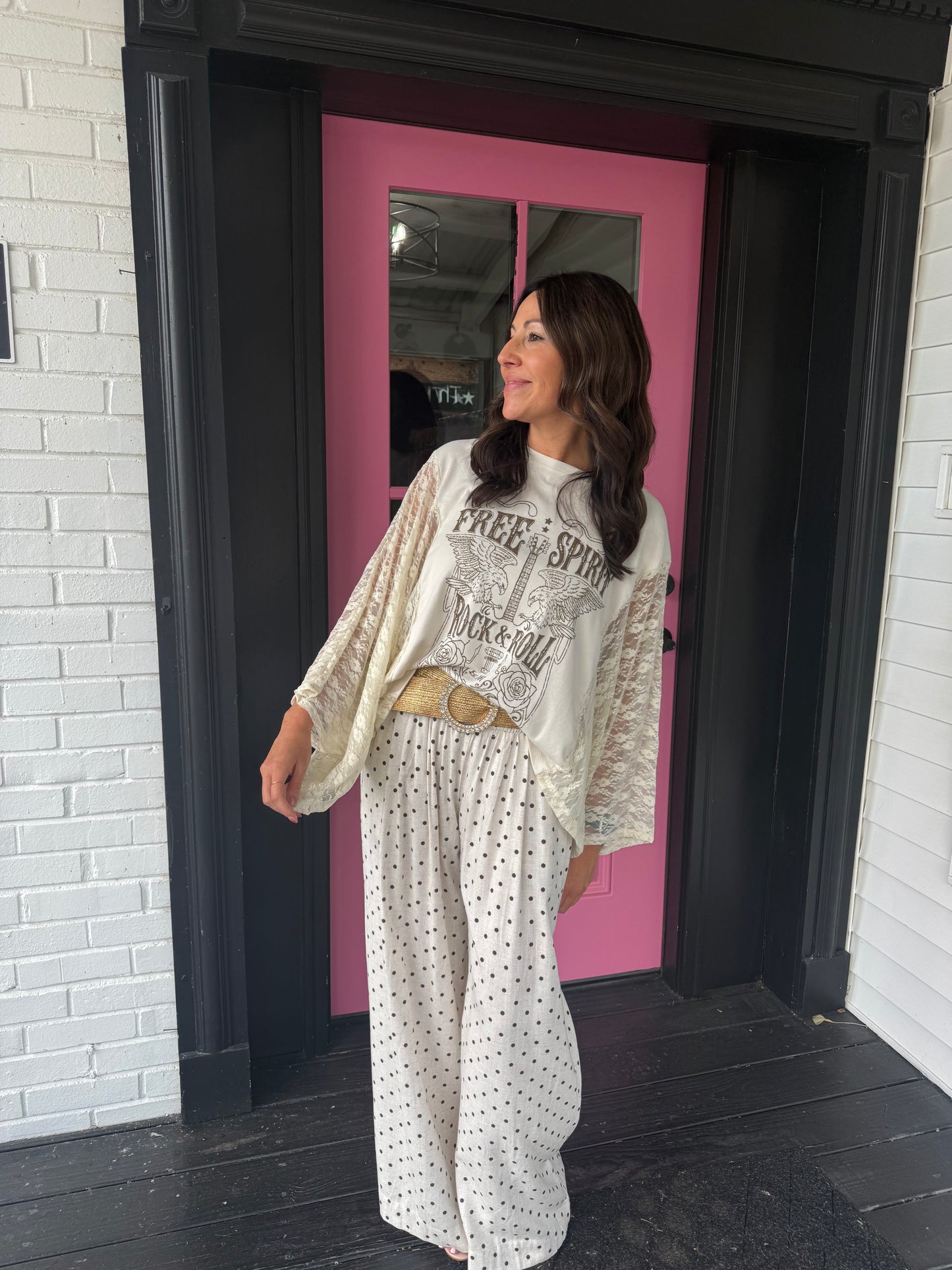 Polka Dot Wide-leg Pants