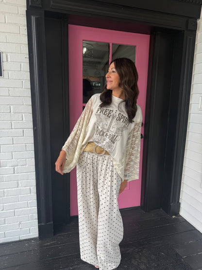 Polka Dot Wide-leg Pants