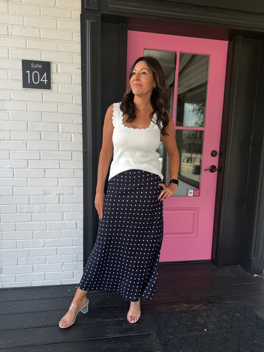 Polka Dot A-line Skirt