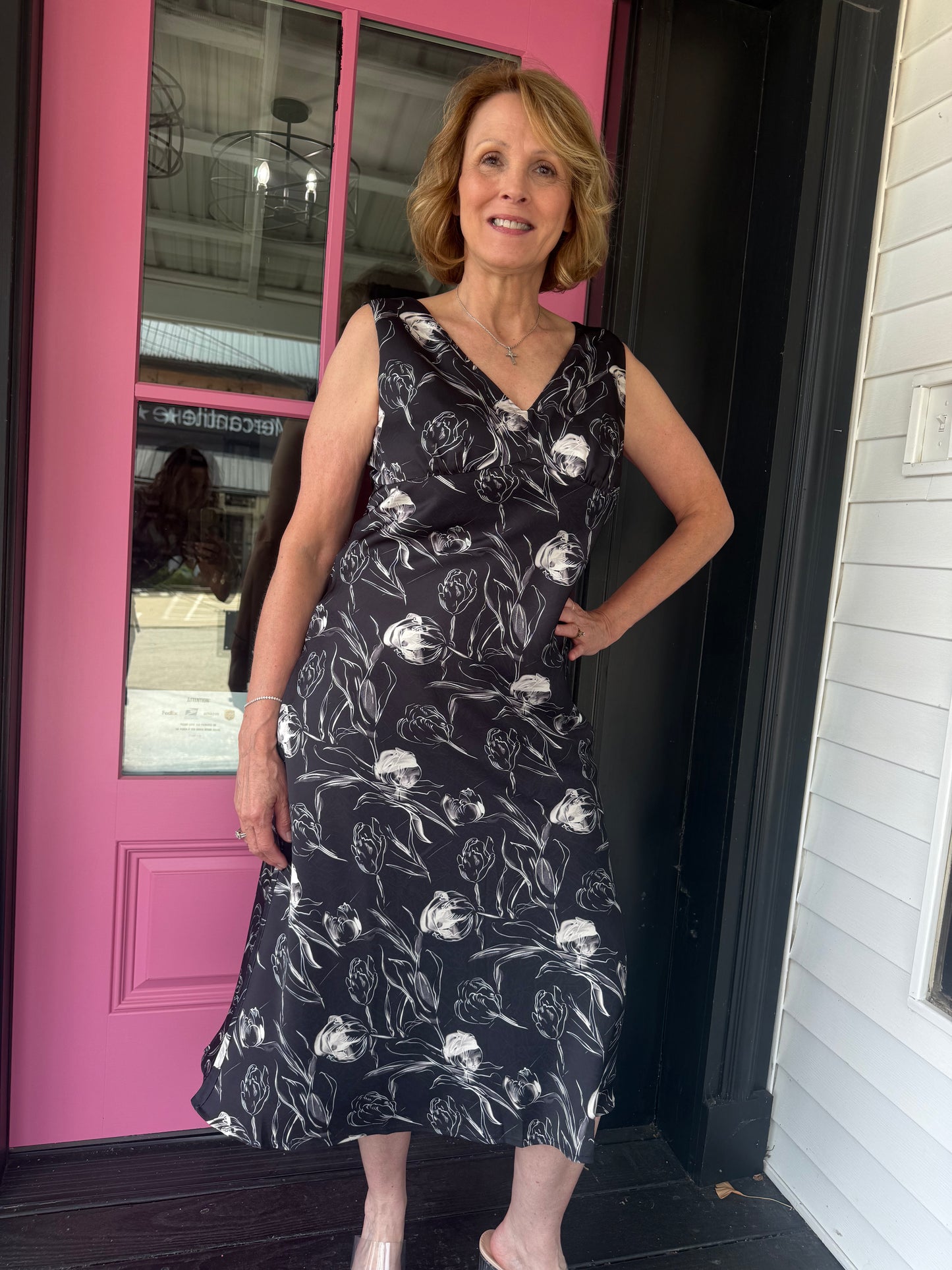 Floral V-neck Midi